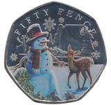 2024 50 PENCE SNOWMAN BAILIWICK OF GUERNSEY COLOURED ( BU ) - WORLD COINS - Cambridgeshire Coins