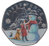 2024 50 PENCE SNOWMAN BAILIWICK OF GUERNSEY COLOURED ( BU ) - WORLD COINS - Cambridgeshire Coins