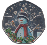 2024 50 PENCE SNOWMAN BAILIWICK OF GUERNSEY COLOURED ( BU ) - WORLD COINS - Cambridgeshire Coins