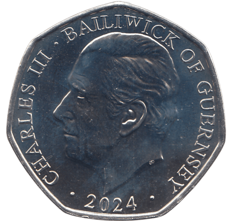 2024 50 PENCE SNOWMAN BAILIWICK OF GUERNSEY COLOURED ( BU ) - WORLD COINS - Cambridgeshire Coins