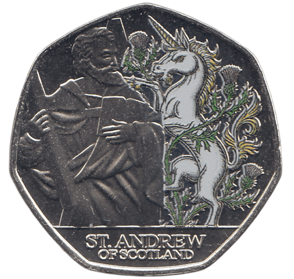 2024 50 PENCE ST ANDREW OF SCOTLAND COLOURED - WORLD COINS - Cambridgeshire Coins