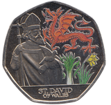 2024 50 PENCE ST DAVID OF WALES COLOURED - WORLD COINS - Cambridgeshire Coins
