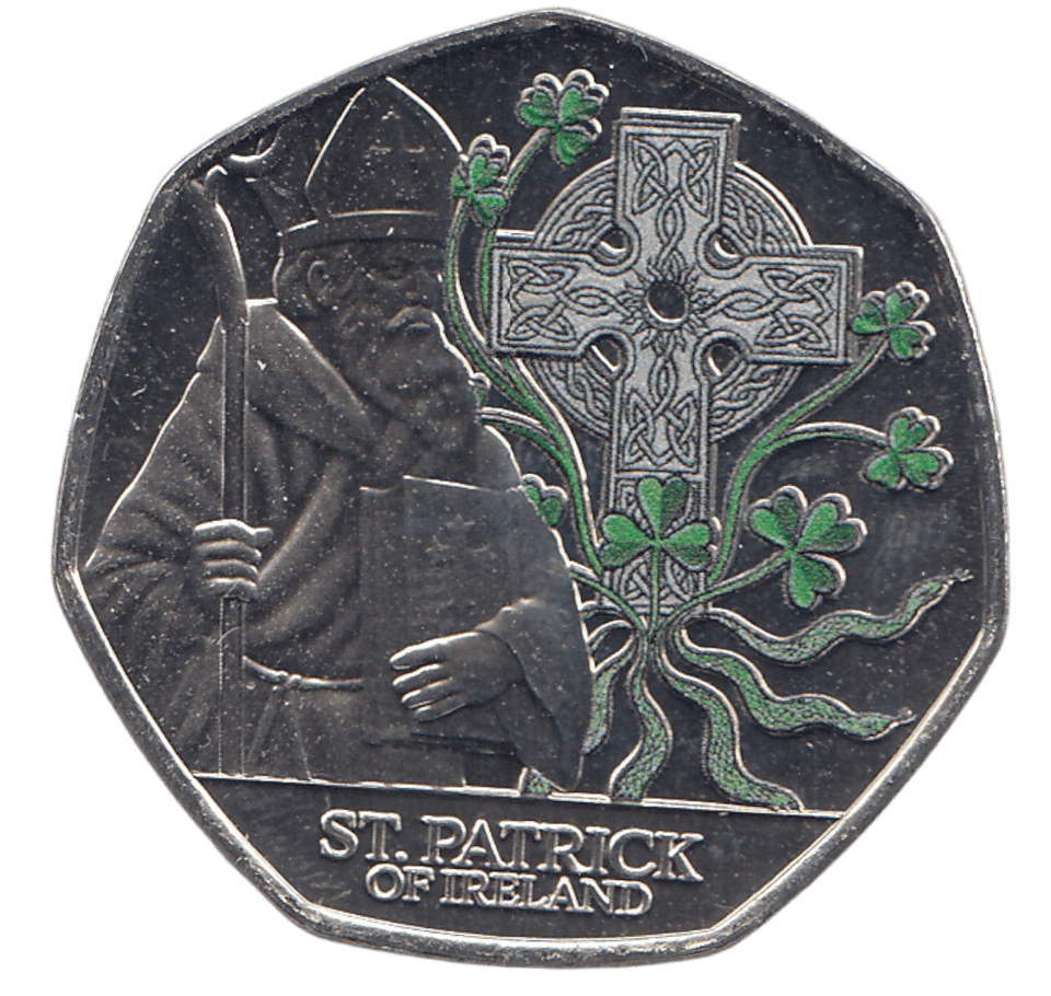 2024 50 PENCE ST PATRICK OF IRELAND COLOURED - WORLD COINS - Cambridgeshire Coins