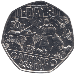 2024 50P AIRBORNE ASSAULT D DAY 80TH ANNIVERSARY ( BU ) - 50p BU - Cambridgeshire Coins