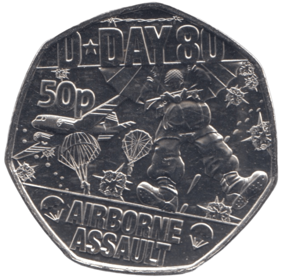 2024 50P AIRBORNE ASSAULT D DAY 80TH ANNIVERSARY ( BU ) - 50p BU - Cambridgeshire Coins