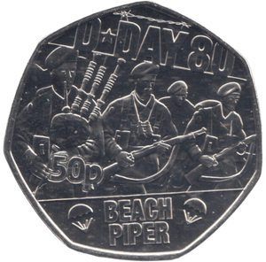 2024 50P BEACH PIPER D DAY 80TH ANNIVERSARY ( BU ) - 50p BU - Cambridgeshire Coins