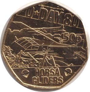 2024 50P D - DAY 80 - HORSA GLIDERS ISLE OF MAN - WORLD COINS - Cambridgeshire Coins