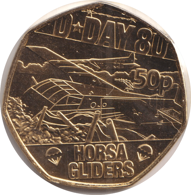 2024 50P D - DAY 80 - HORSA GLIDERS ISLE OF MAN - WORLD COINS - Cambridgeshire Coins