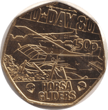 2024 50P D - DAY 80 - HORSA GLIDERS ISLE OF MAN - WORLD COINS - Cambridgeshire Coins