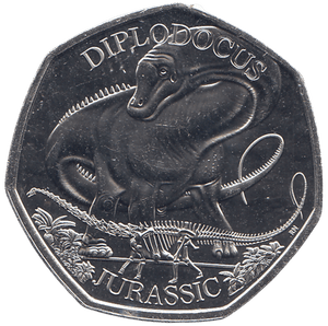2024 50P DIPLODOCUS ( BU ) - WORLD COINS - Cambridgeshire Coins