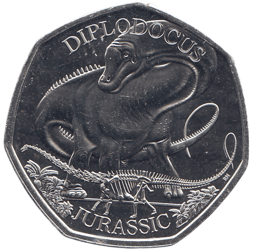 2024 50P DIPLODOCUS ( BU ) - WORLD COINS - Cambridgeshire Coins