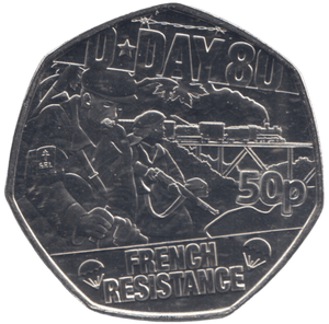 2024 50P FRENCH RESISTANCE D DAY 80TH ANNIVERSARY ( BU ) - 50p BU - Cambridgeshire Coins