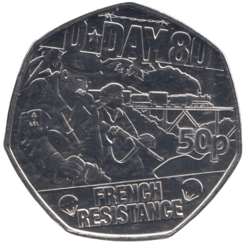 2024 50P FRENCH RESISTANCE D DAY 80TH ANNIVERSARY ( BU ) - 50p BU - Cambridgeshire Coins