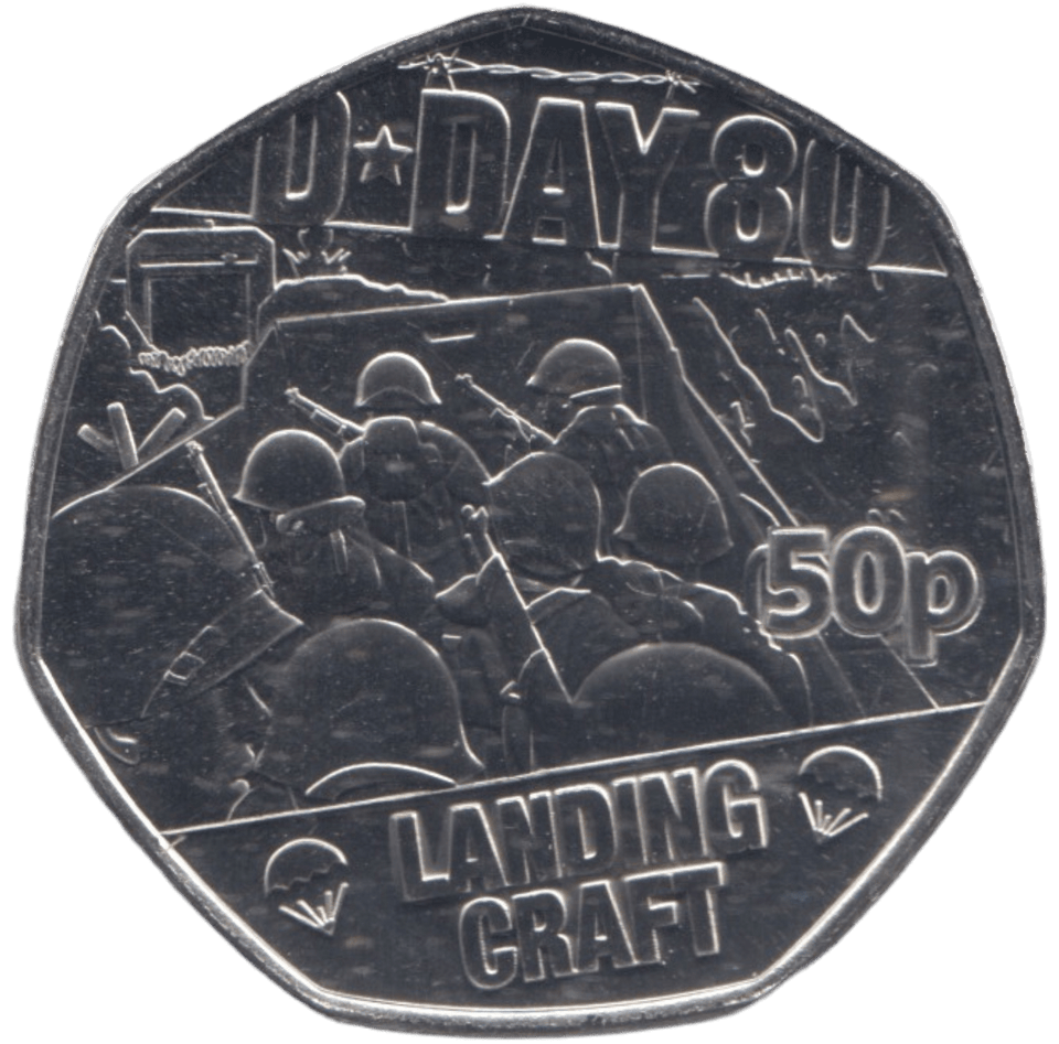 2024 50P LANDING CRAFT D DAY 80TH ANNIVERSARY ( BU ) - 50p BU - Cambridgeshire Coins