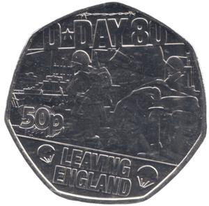 2024 50P LEAVING ENGLAND D DAY 80TH ANNIVERSARY ( BU ) - 50p BU - Cambridgeshire Coins