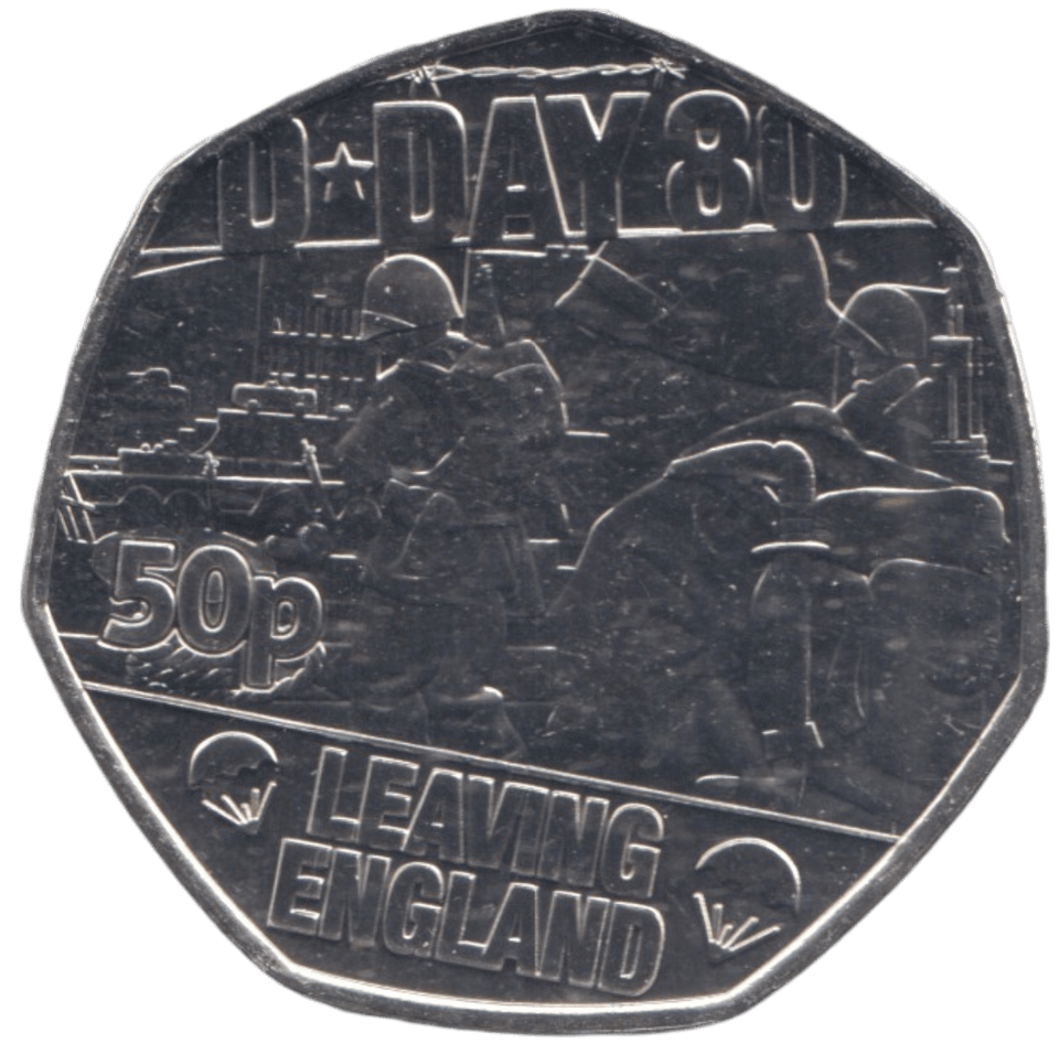 2024 50P LEAVING ENGLAND D DAY 80TH ANNIVERSARY ( BU ) - 50p BU - Cambridgeshire Coins