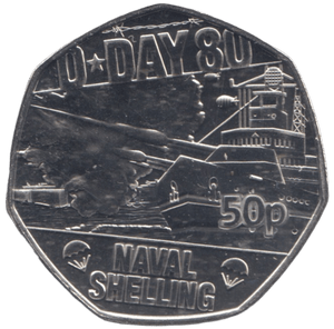 2024 50P NAVAL SHELLING D DAY 80TH ANNIVERSARY ( BU ) - 50p BU - Cambridgeshire Coins