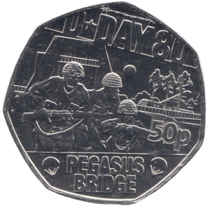 2024 50P PEGASUS BRIDGE D DAY 80TH ANNIVERSARY ( BU ) - 50p BU - Cambridgeshire Coins