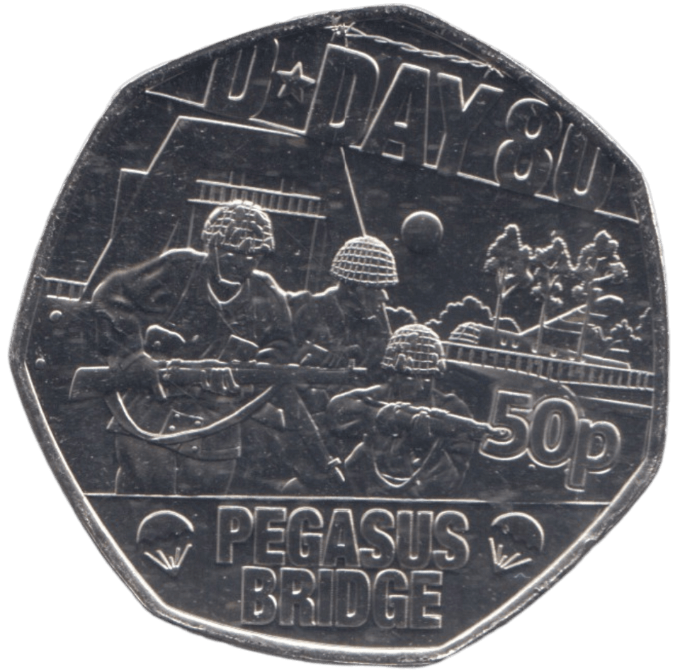 2024 50P PEGASUS BRIDGE D DAY 80TH ANNIVERSARY ( BU ) - 50p BU - Cambridgeshire Coins