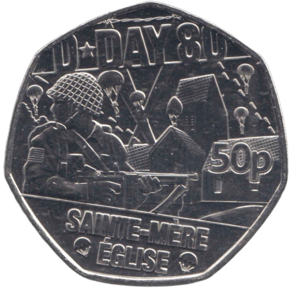 2024 50P SAINTE - MERE EGLISE D DAY 80TH ANNIVERSARY ( BU ) - 50p BU - Cambridgeshire Coins