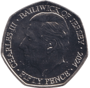 2024 50P ST. GEORGE OF ENGLAND BAILIWICK OF JERSEY COLOURED ( BU ) - 50P REGIONAL ISSUES - Cambridgeshire Coins