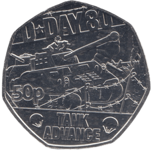 2024 50P TANK ADVANCE D DAY 80TH ANNIVERSARY ( BU ) - 50p BU - Cambridgeshire Coins
