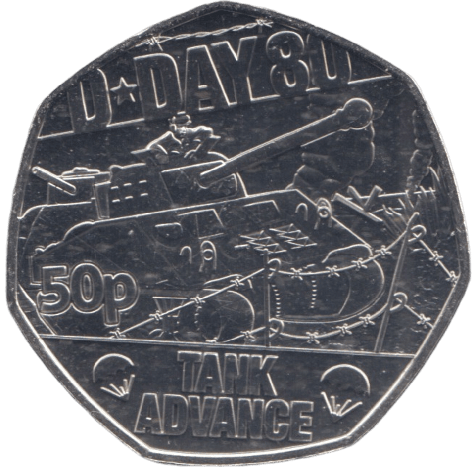 2024 50P TANK ADVANCE D DAY 80TH ANNIVERSARY ( BU ) - 50p BU - Cambridgeshire Coins