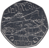 2024 50P TANK ADVANCE D DAY 80TH ANNIVERSARY ( BU ) - 50p BU - Cambridgeshire Coins