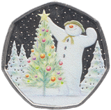 2024 50P THE SNOWMAN COLOURED ( BU ) - WORLD COINS - Cambridgeshire Coins