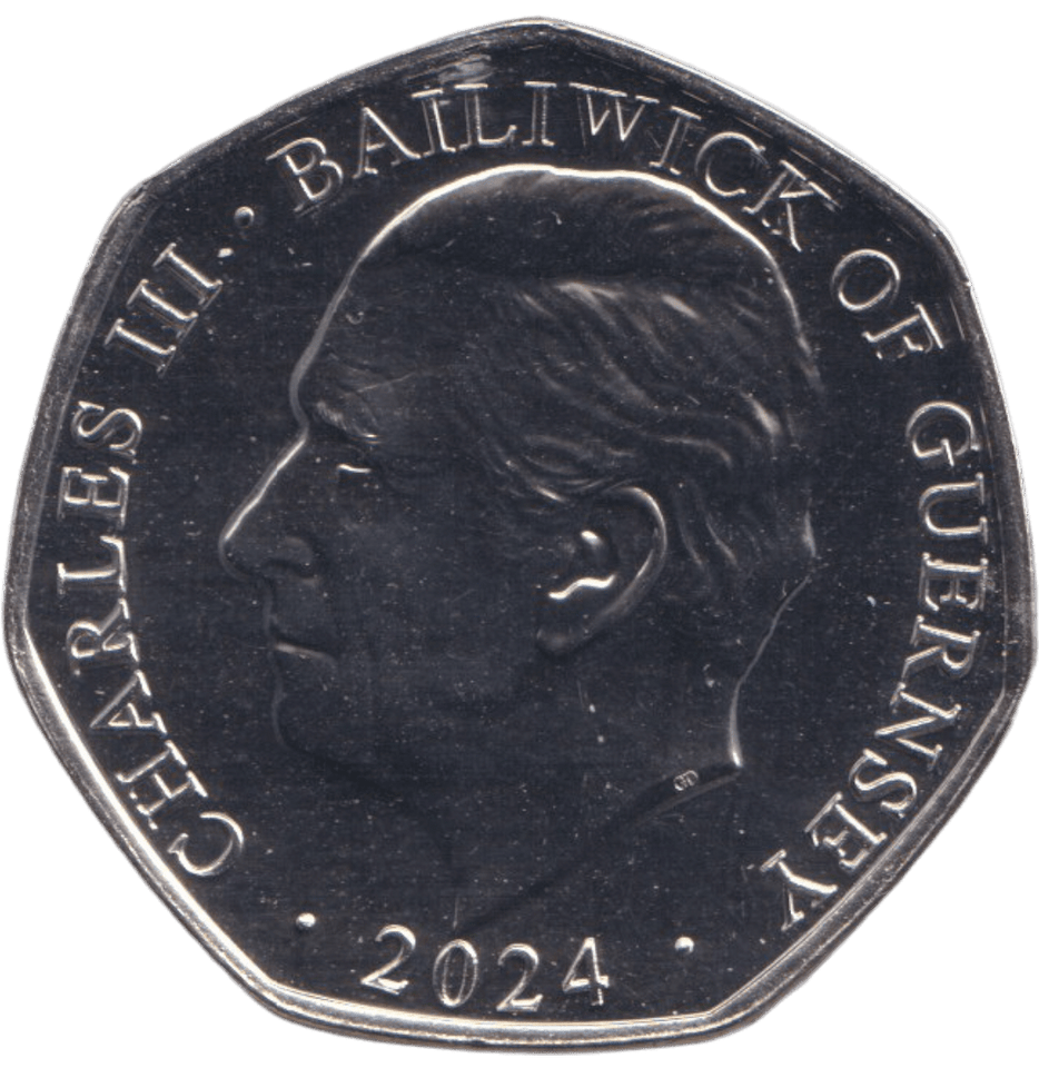 2024 BAILIWICK OF GUERNSEY CHRISTMAS SNOW BAMBI 50P BU - 50P REGIONAL ISSUE - Cambridgeshire Coins