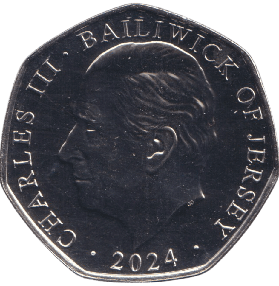 2024 BAILIWICK OF JERSEY FIRE BRIGADE - ST. HELIER 50P BU - 50P REGIONAL ISSUE - Cambridgeshire Coins