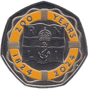 2024 BRILLIANT UNCIRCULATED COLOURISED 200 YEARS RNLI FIFTY PENCE - 50p BU - Cambridgeshire Coins