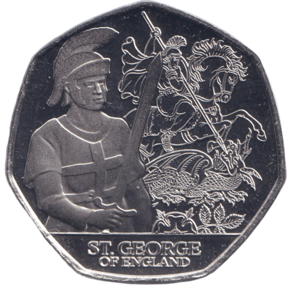 2024 BU 50P ST.GEORGE OF ENGLAND BAILIWICK OF JERSEY - 50p BU - Cambridgeshire Coins