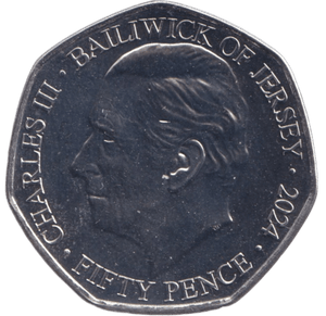 2024 BU 50P ST.GEORGE OF ENGLAND BAILIWICK OF JERSEY - 50p BU - Cambridgeshire Coins