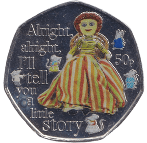 2024 COLOURED 50P BAGPUSS BU MADELINE THE RAG DOLL - 50p BU - Cambridgeshire Coins
