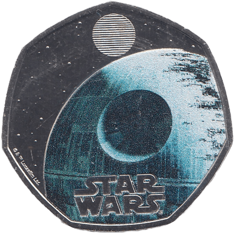 2024 FIFTY PENCE BRILLIANT UNCIRCULATED COLOURISED 50P DEATH STAR - 50p BU - Cambridgeshire Coins