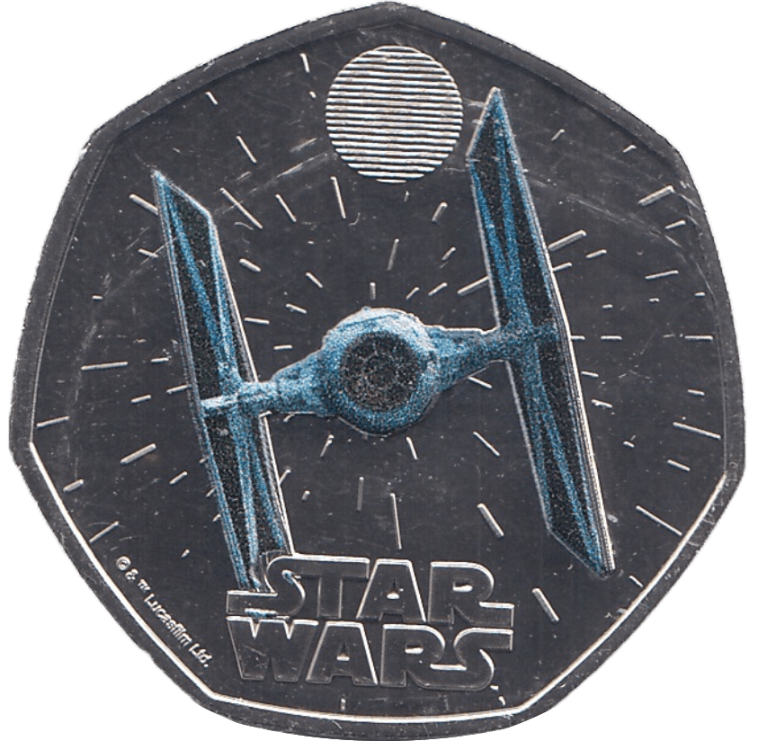 2024 FIFTY PENCE BRILLIANT UNCIRCULATED COLOURISED 50P TIE FIGHTER - 50p BU - Cambridgeshire Coins