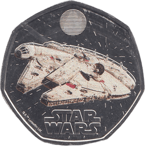 2024 FIFTY PENCE BRILLIANT UNCIRCULATED COLOURISED MILLENNIUM FALCON - 50p BU - Cambridgeshire Coins