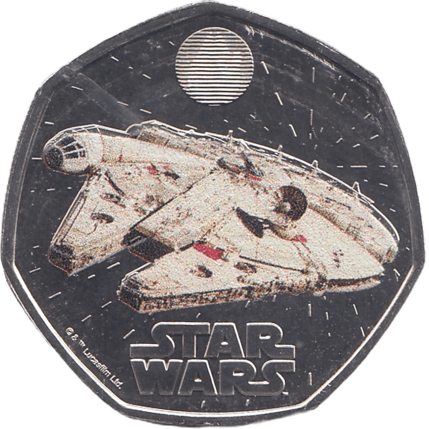 2024 FIFTY PENCE BRILLIANT UNCIRCULATED COLOURISED MILLENNIUM FALCON - 50p BU - Cambridgeshire Coins