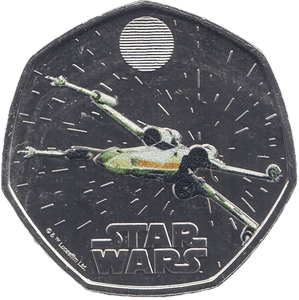 2024 FIFTY PENCE BRILLIANT UNCIRCULATED COLOURISED X WING - 50p BU - Cambridgeshire Coins