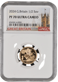 2024 GOLD PROOF HALF SOVEREIGN NGC PF 70 - NGC GOLD HALF SOVEREIGN - Cambridgeshire Coins