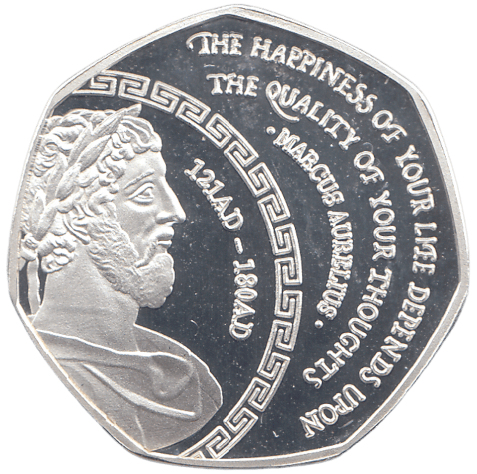 2024 MARCUS AURELIUS 50P SHAPED COMMEMORATIVE COIN ( PROOF ) - WORLD COINS - Cambridgeshire Coins