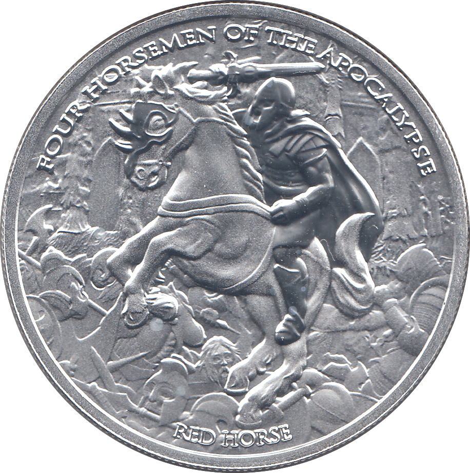 2024 SILVER 1OZ RED HORSE OF THE APOCALYPSE ( BU ) - SILVER WORLD COINS - Cambridgeshire Coins