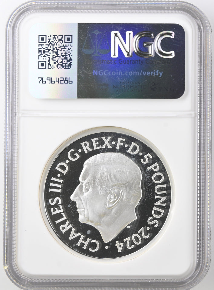2024 SILVER 2 0Z £5 ST. GEORGE & THE DRAGON PF 67 ULTRA CAMEO - NGC SILVER COINS - Cambridgeshire Coins