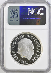 2024 SILVER PROOF 2 0Z £5 WATERLOO MEDAL - ALLIED LEADERS PF 69 ULTRA CAMEO - NGC SILVER COINS - Cambridgeshire Coins