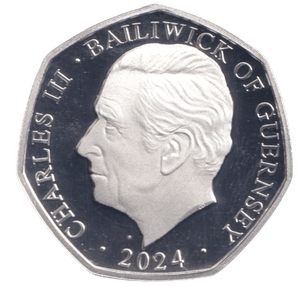 2024 SILVER PROOF 50P COLOURED SNOWMAN BAILIWICK OF GUERNSEY - 50P REGIONAL ISSUES - Cambridgeshire Coins