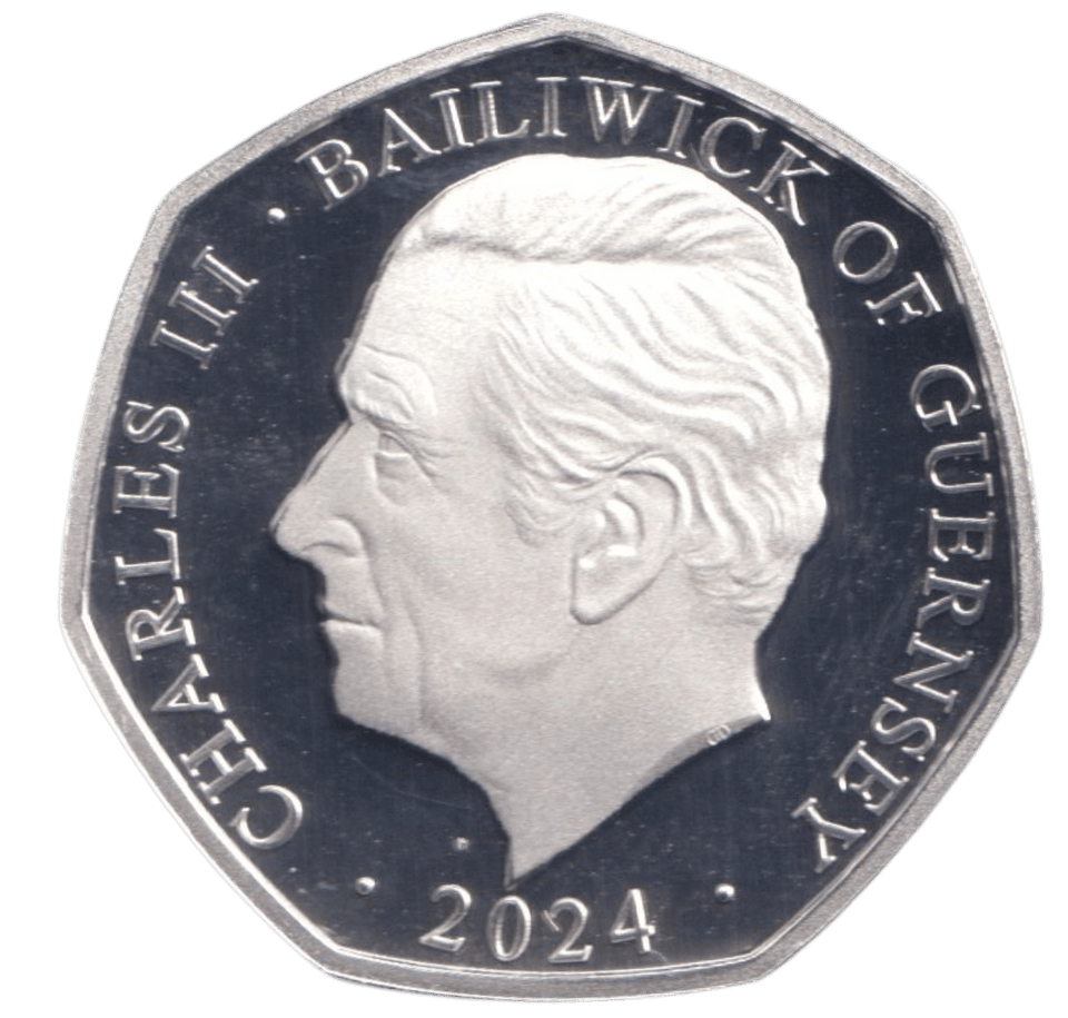 2024 SILVER PROOF 50P COLOURED SNOWMAN BAILIWICK OF GUERNSEY - 50P REGIONAL ISSUES - Cambridgeshire Coins