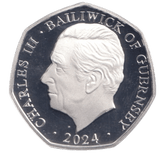 2024 SILVER PROOF 50P COLOURED SNOWMAN BAILIWICK OF GUERNSEY - 50P REGIONAL ISSUES - Cambridgeshire Coins