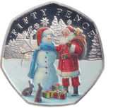 2024 SILVER PROOF 50P COLOURED SNOWMAN BAILIWICK OF GUERNSEY - 50P REGIONAL ISSUES - Cambridgeshire Coins