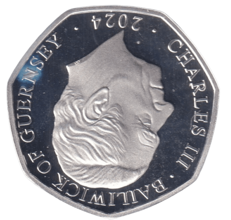 2024 SILVER PROOF 50P COLOURED SNOWMAN BAILIWICK OF GUERNSEY - 50P REGIONAL ISSUES - Cambridgeshire Coins